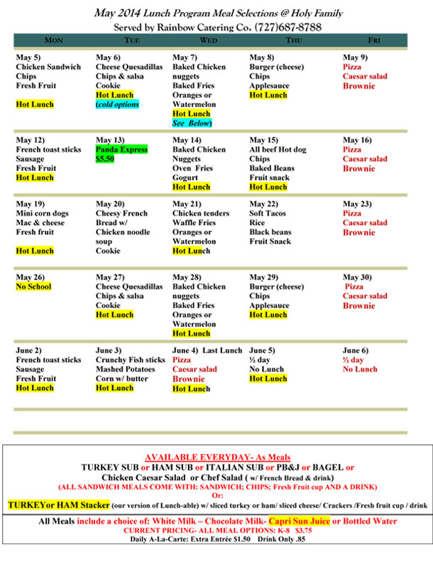 Lunch Menu